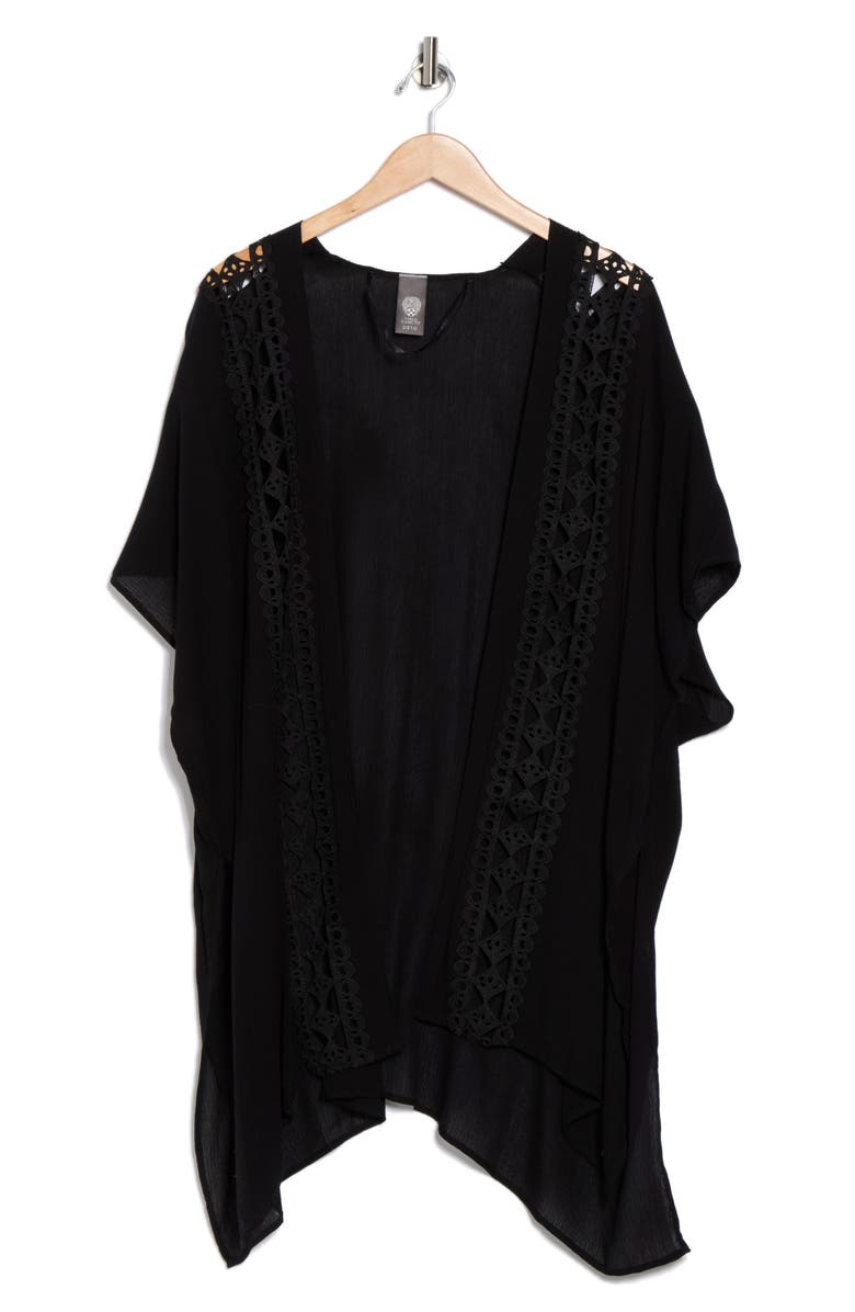 Vince Camuto Lace Inset Topper, Alternate, color, Black