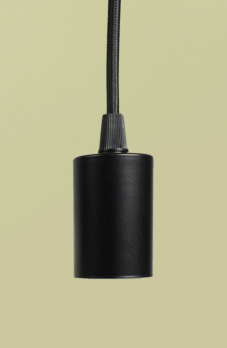 Soltech Modern Pendant Light and Socket, Main, color, Black/Black Metal