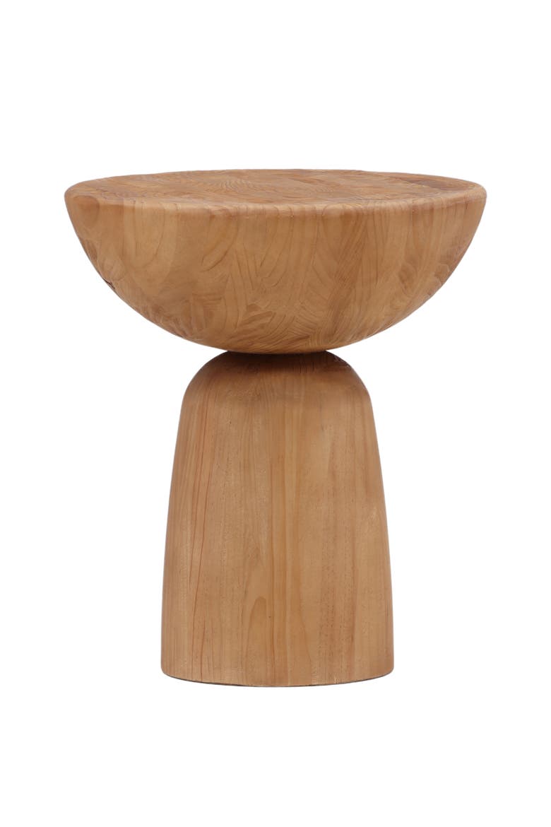 Kyoto Reclaimed Pine Wood Round Side Table, Main, color, Natural