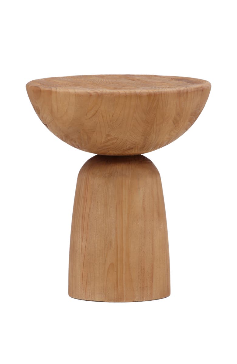 Dovetail Furniture Kyoto Reclaimed Pine Wood Round Side Table, Main, color, Natural