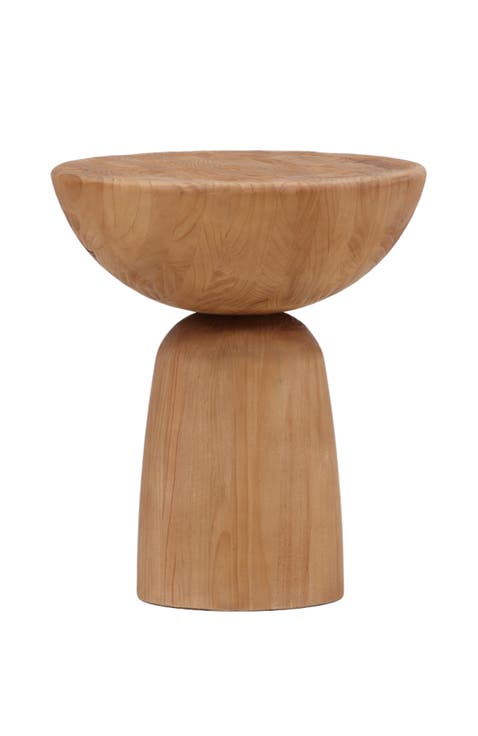 Kyoto Reclaimed Pine Wood Round Side Table