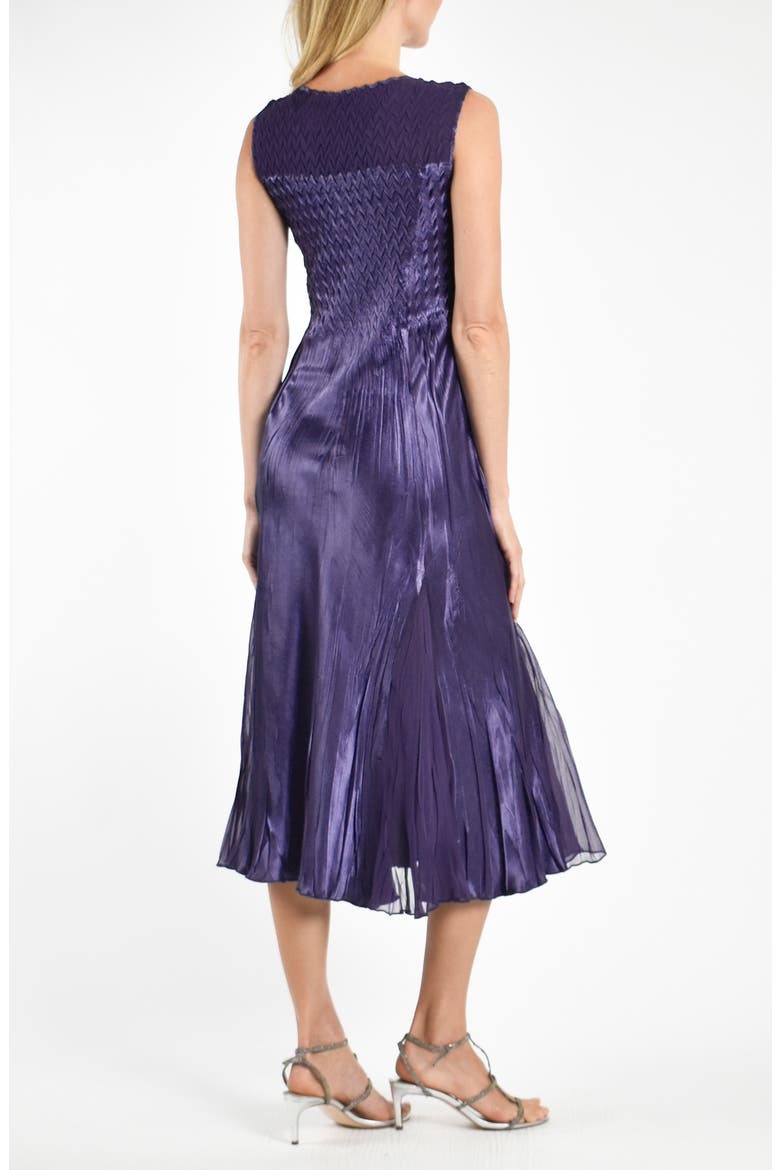Charmeuse & Chiffon Midi Dress with Jacket, Alternate, color, NIGHT SHADE