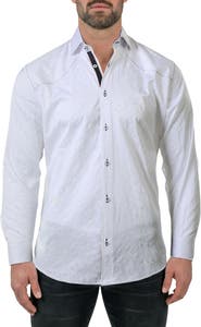 Maceoo Punto Long Sleeve Woven Dress Shirt