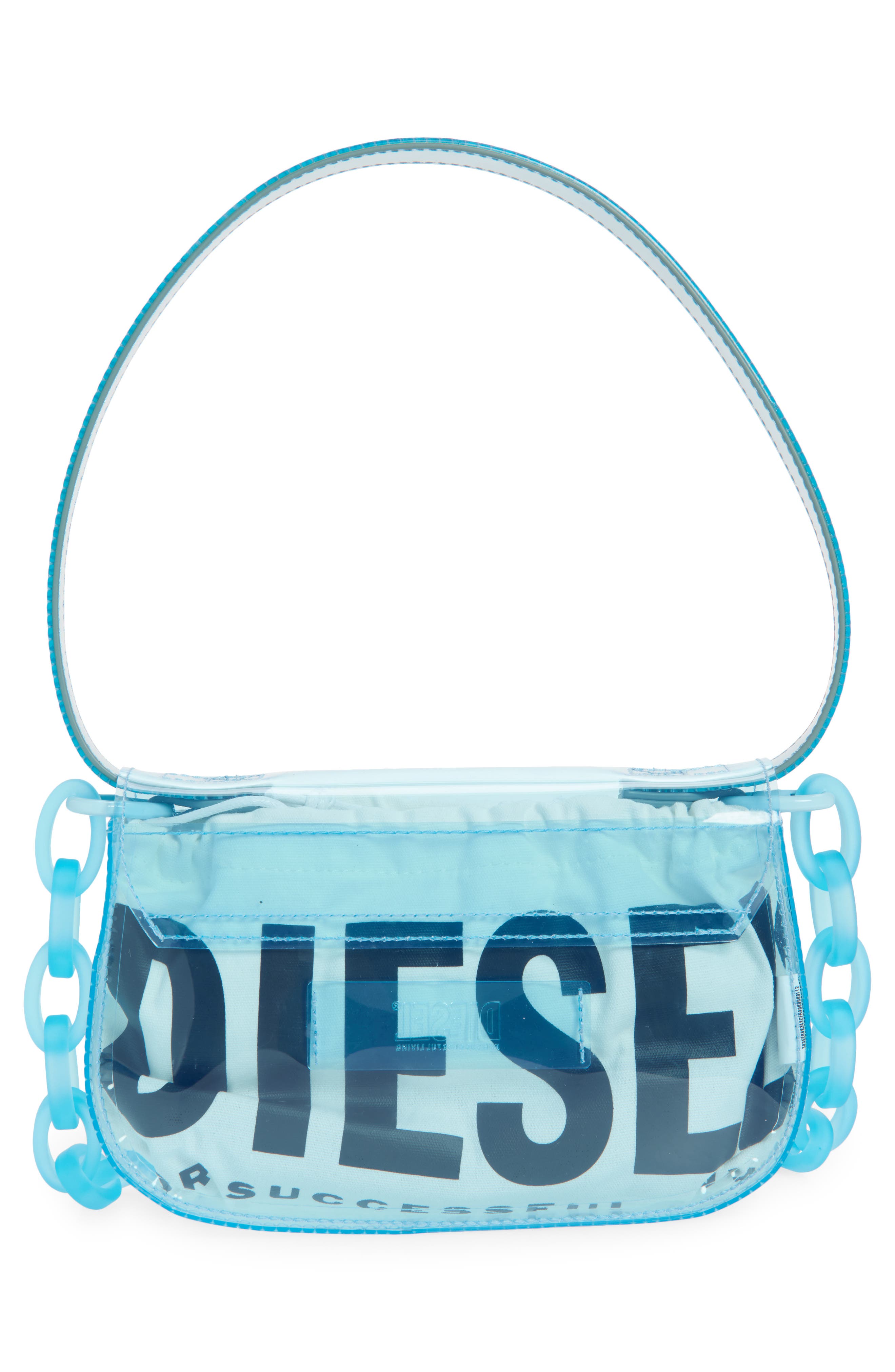 DIESEL<sup>®</sup> 1DR Logo Clear Shoulder Bag, Alternate, color, Blue