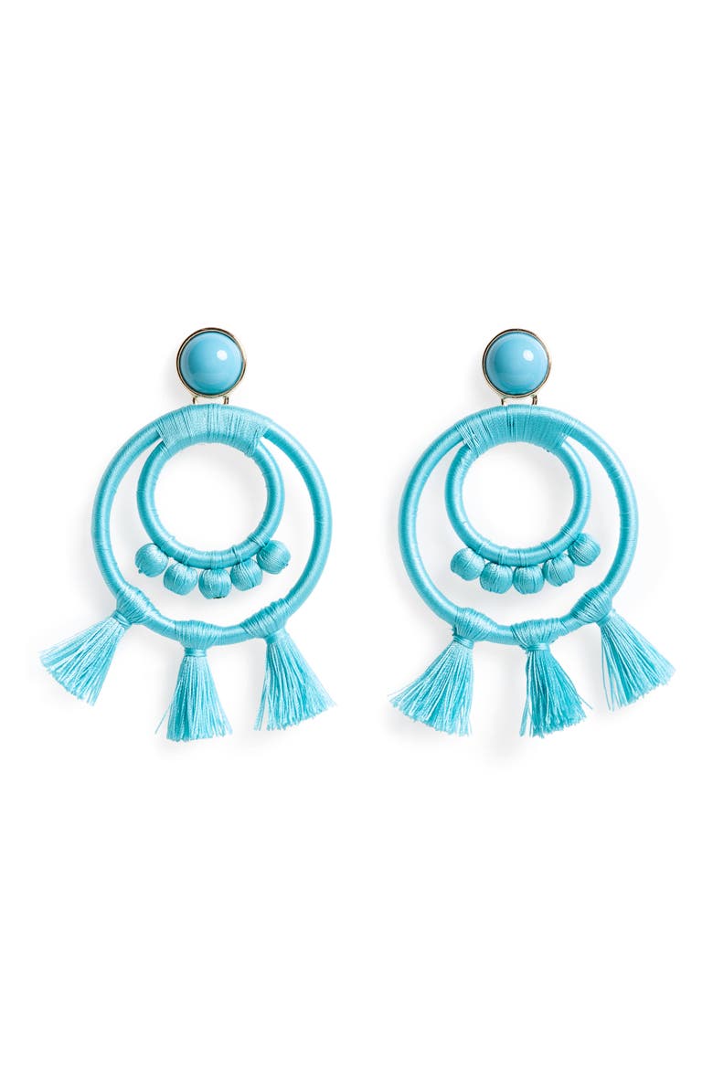 Romany Drop Earrings, Main, color, TURQUOISE