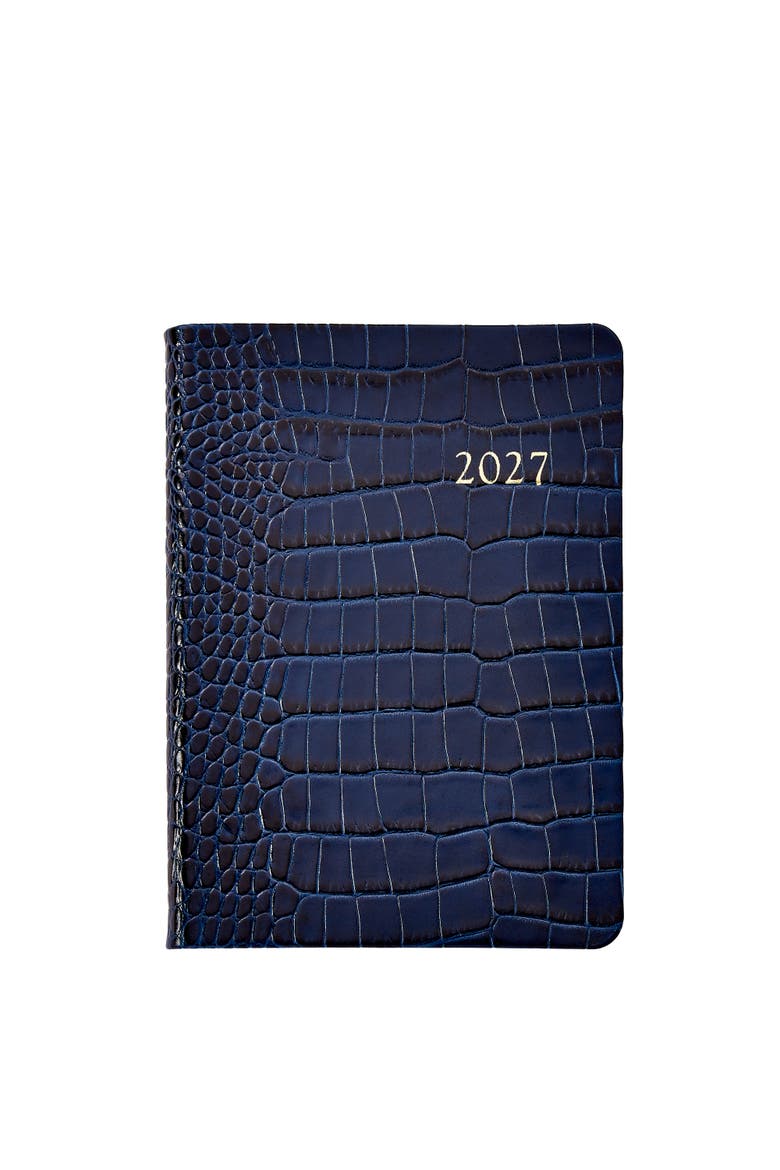 2027 Leather Weekly Notebook, Alternate, color, Sapphire