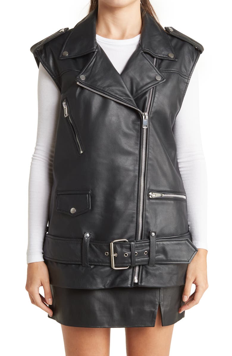Walter Baker Edie Lamb Leather Vest, Alternate, color, 