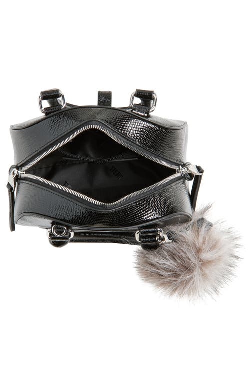Diesel Women 1dr Dome Leather Shoulder Bag With Croco Effect In Black
