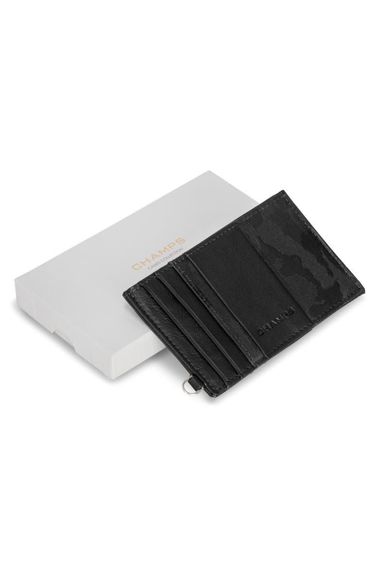 Camo Card Case, Alternate, color, BLACK