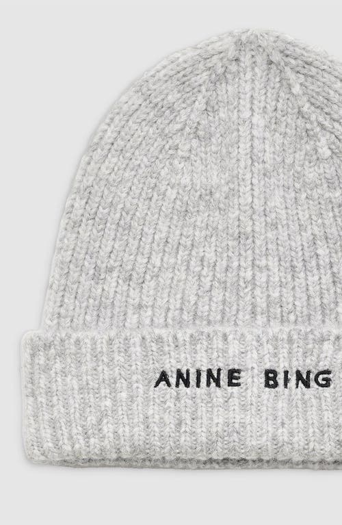 Anine Bing Elia Beanie In Light Heather Grey In Gray