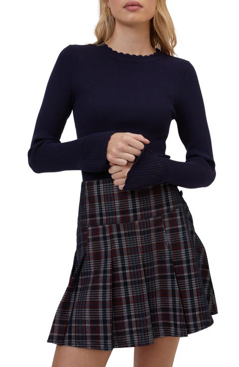 Scalloped Neck Rib Top