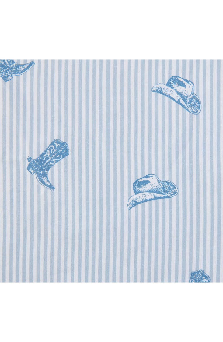 Wrangler Cowboy Pinstripe Printed Microfiber Sheet Set, Alternate, color, Light Blue