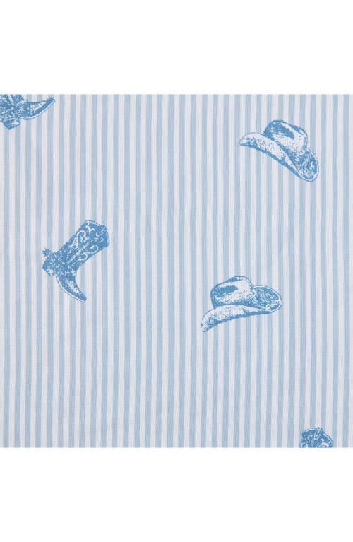 Wrangler Cowboy Pinstripe Printed Microfiber Sheet Set In Blue