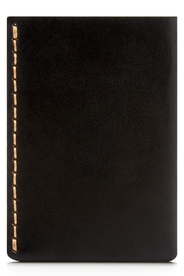 No. 7 Leather Wallet, Main, color, JET TOP STITCH