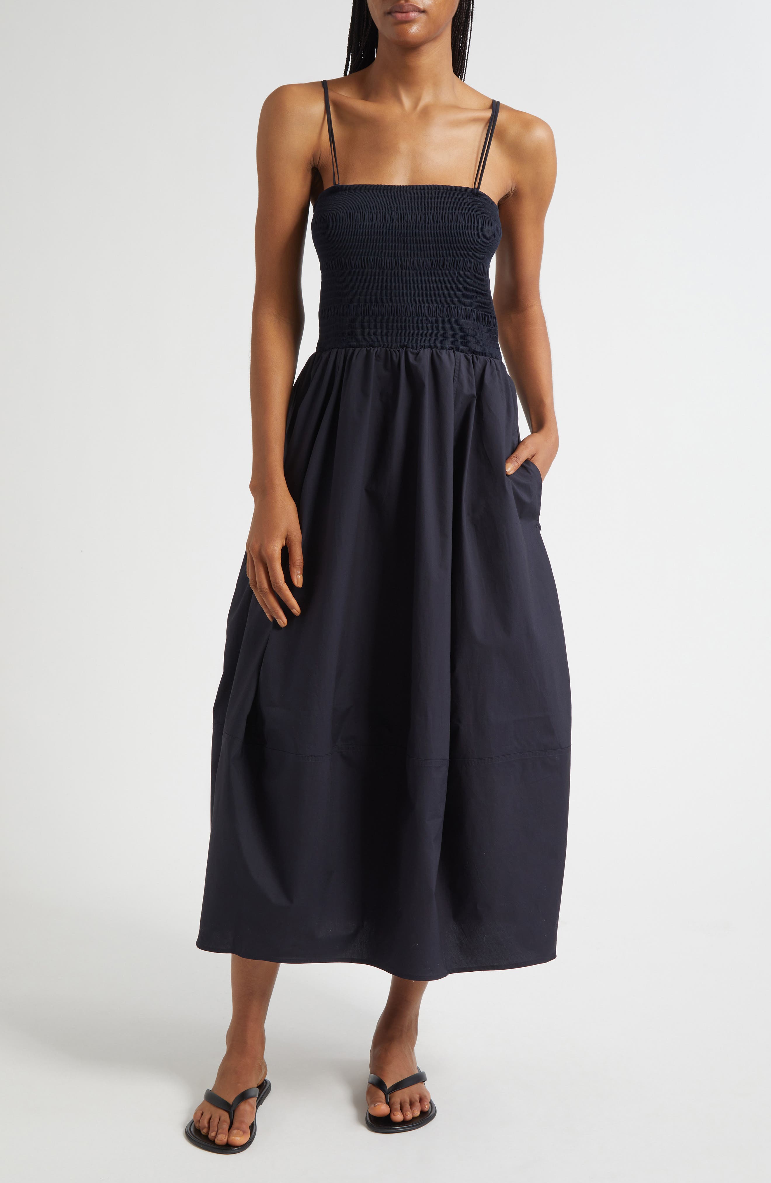 COS Lotta Smocked Cotton Midi Dress