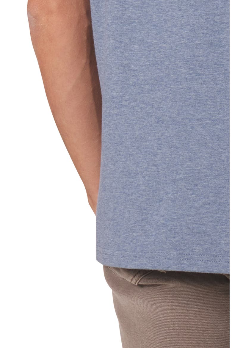 Puremeso Solid Short Sleeve Knit Button-Up Shirt, Alternate, color, LAKE BLUE