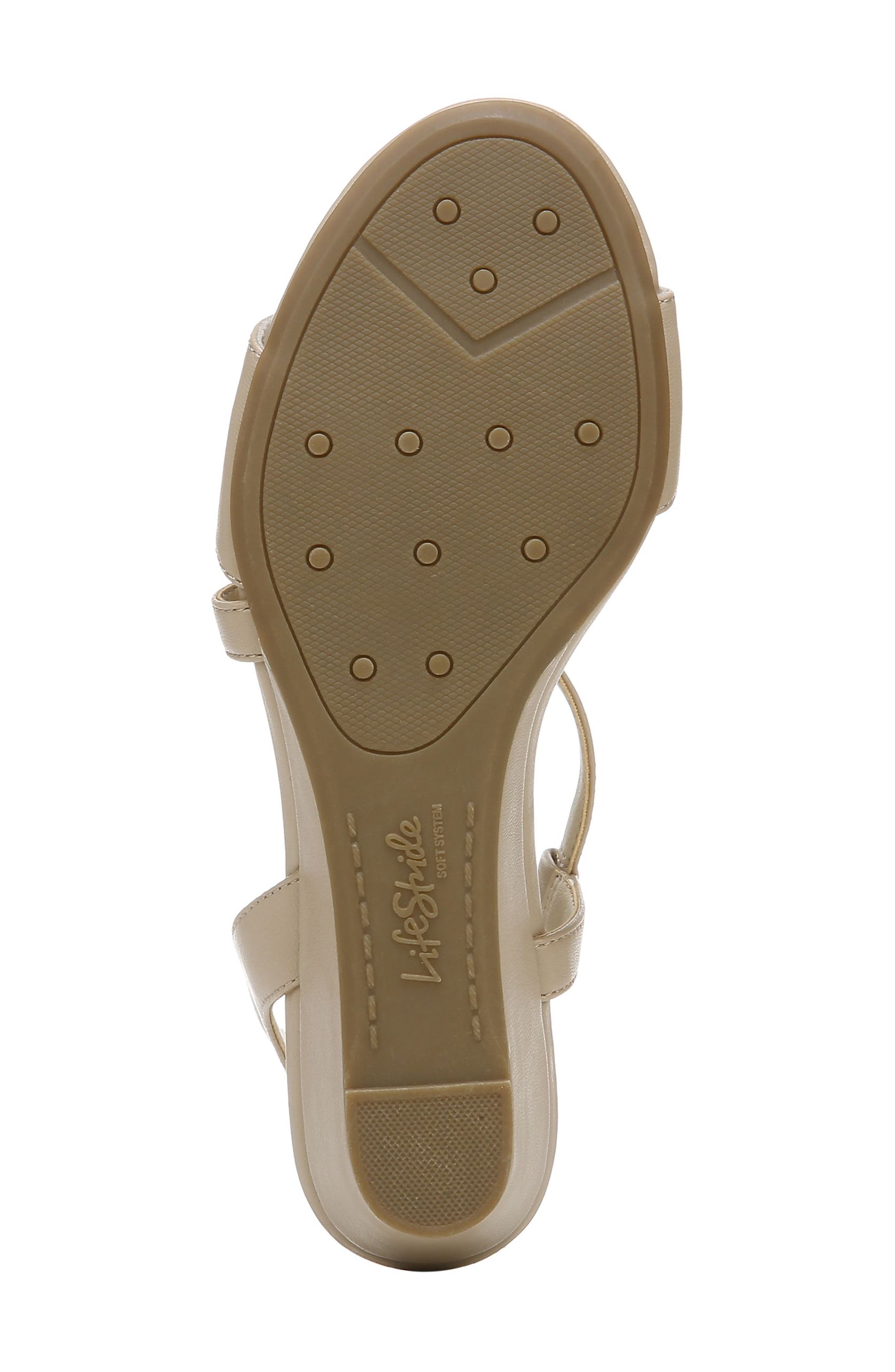 Yasmine Wedge Sandal, Alternate, color, TENDER TAUPE SYNTHETIC