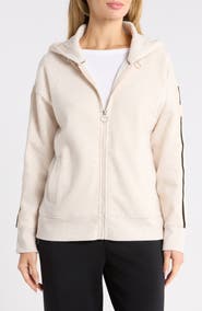 DKNY Textured Tape Drawcord Zip Hoodie