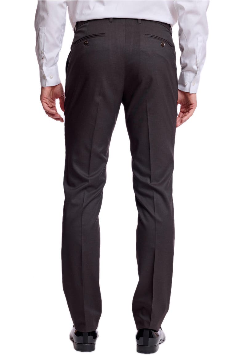 Downing Slim Fit Flat Front Pants, Alternate, color, DARK CHOCOLATE