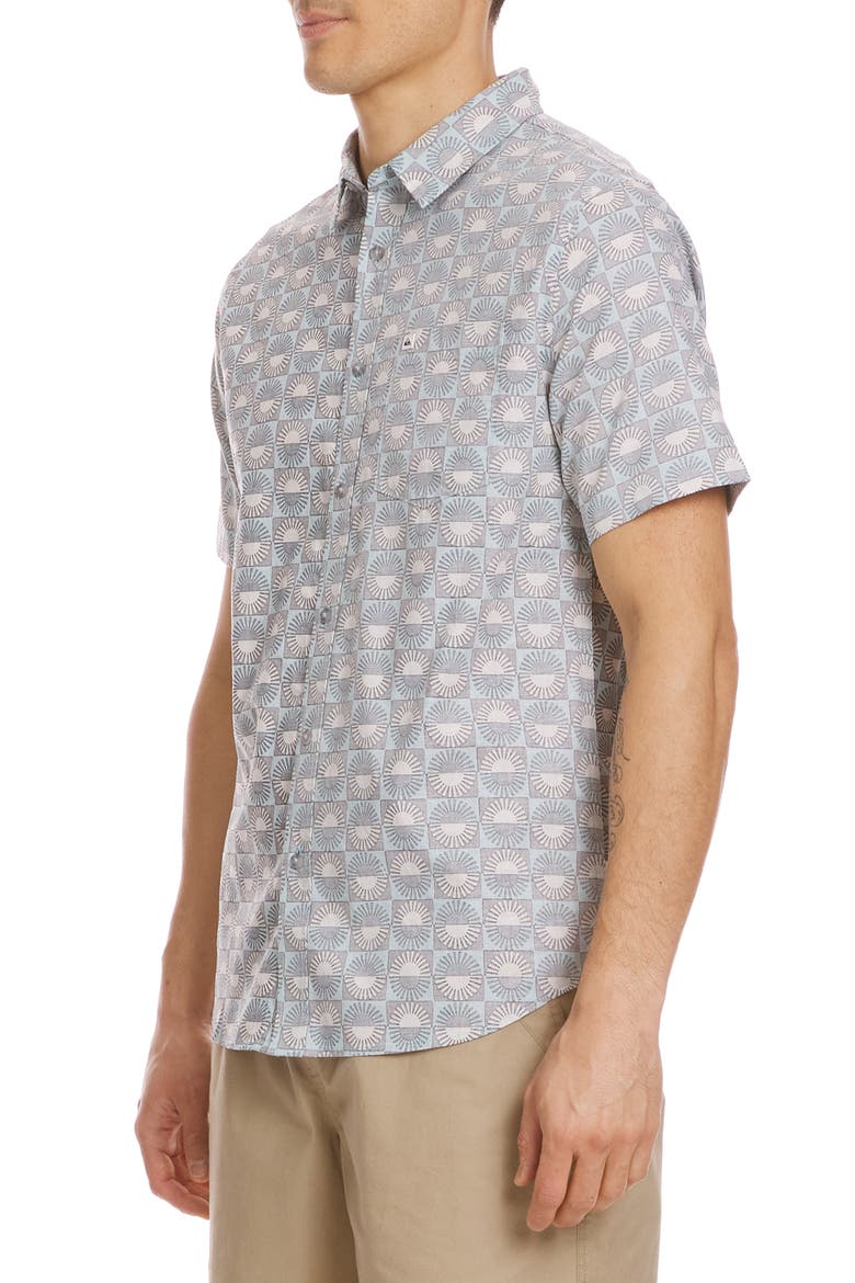 Florever Classic Short Sleeve Button-Up Shirt, Alternate, color, JADE GRAY