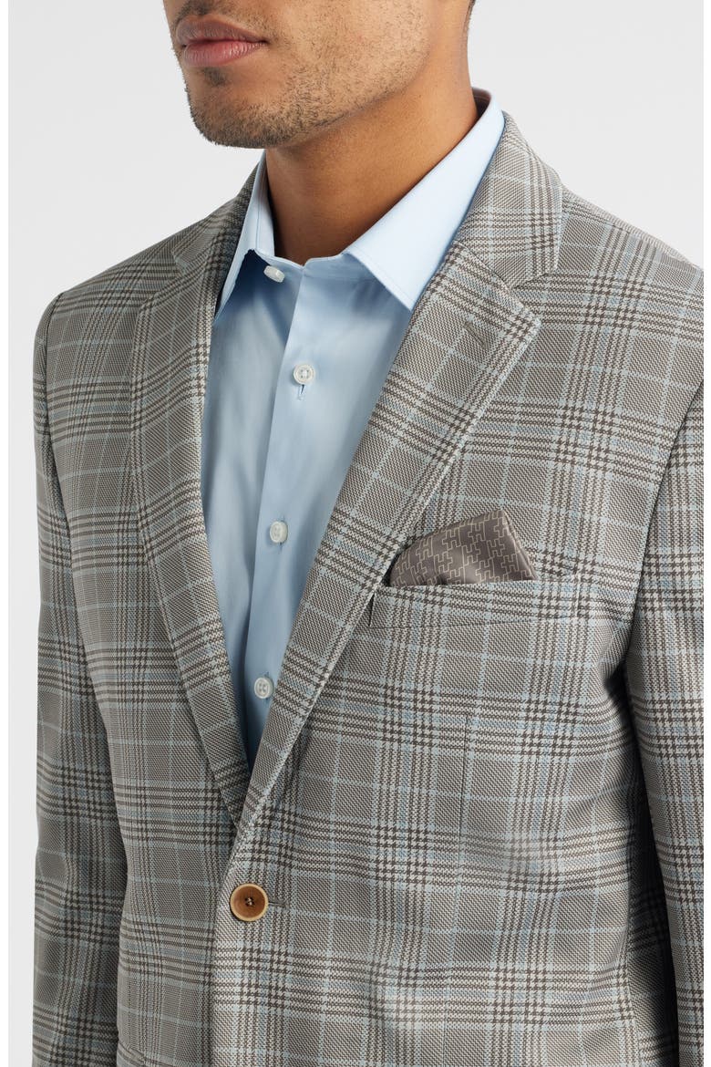 Tan Glen Check Knit Sport Coat, Alternate, color, TAN