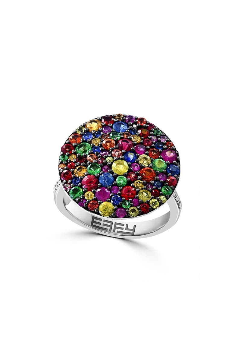 Diamond & Tsavorite Ring, Main, color, SILVER MULTI