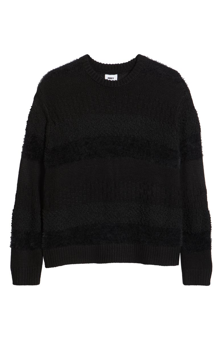 Obey Charles Textured Stripe Crewneck Sweater, Alternate, color,