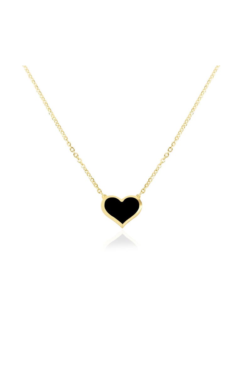The Lovery Fine Jewelry Onyx Single Heart Necklace, Main, color, Onyx