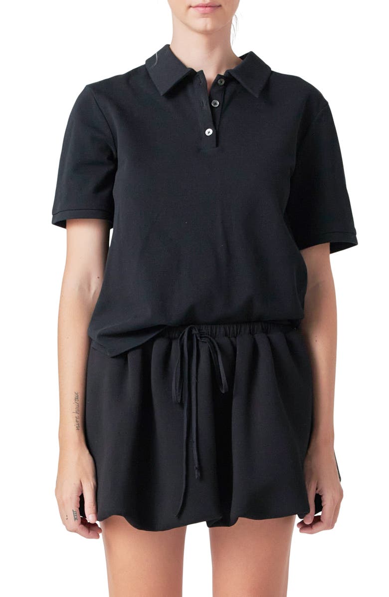 Grey Lab Cotton Piqué Polo, Main, color, Black