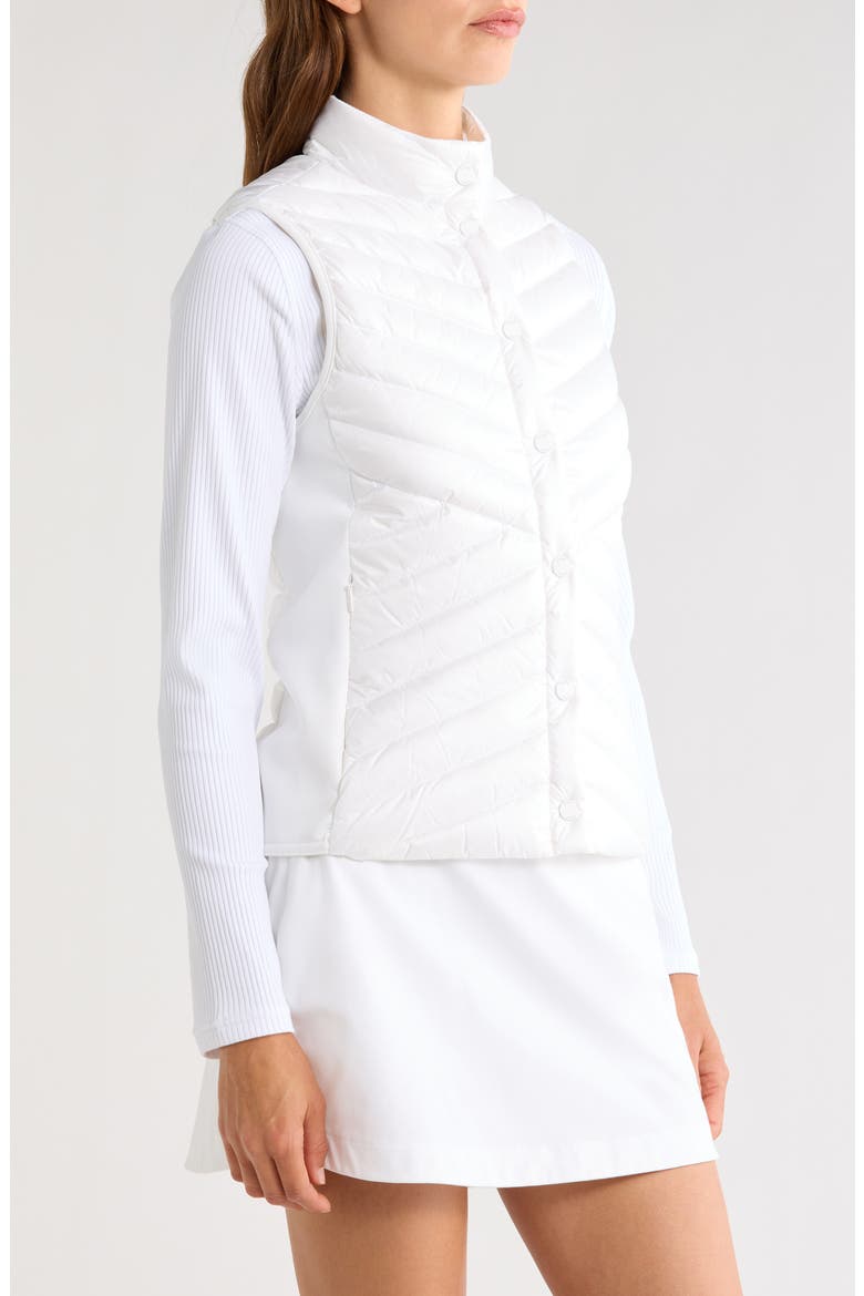 V Quilted Down Stretch Vest, Alternate, color, CHALK WHITE
