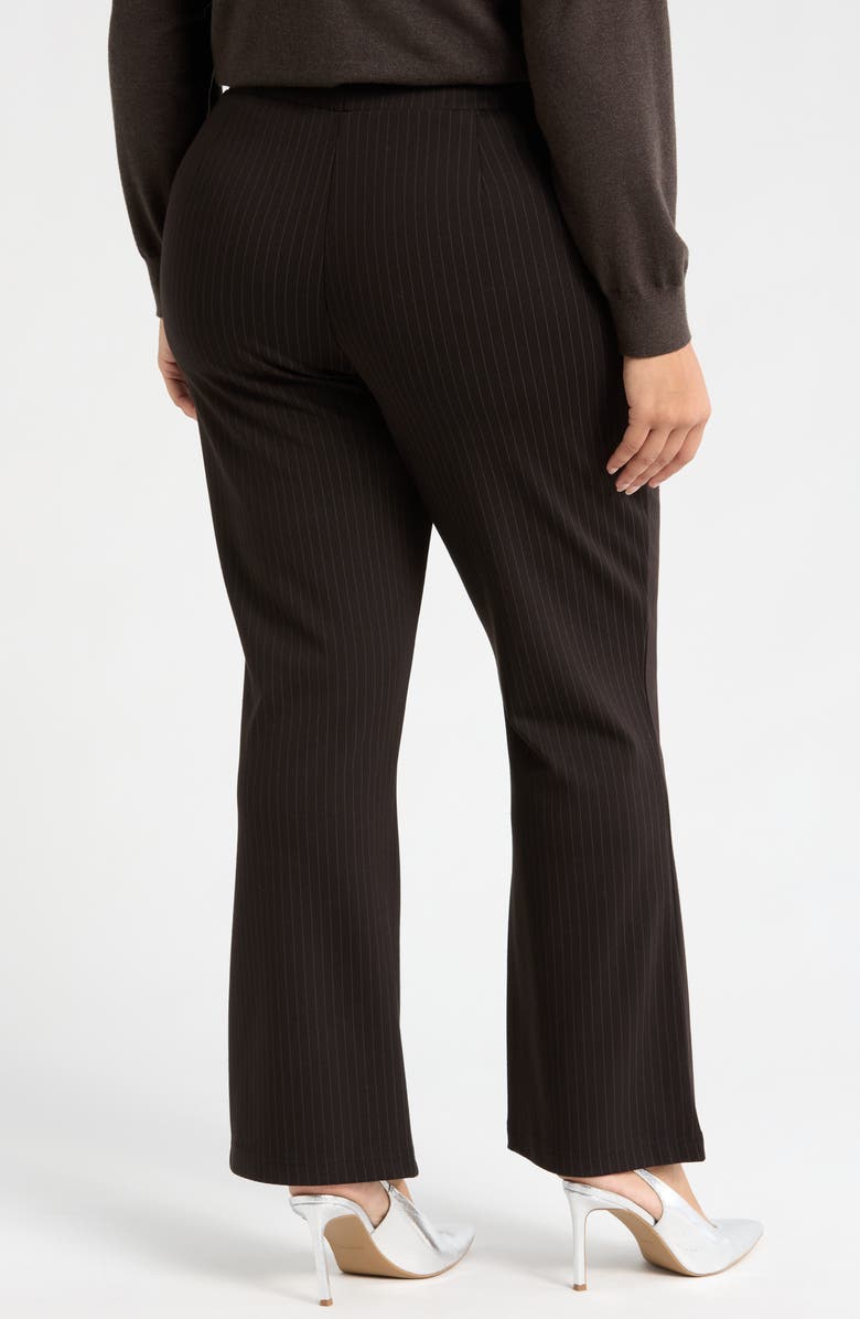 Universal Standard Pinstripe Ponte Bootcut Pants, Alternate, color, Slate Pinstripe