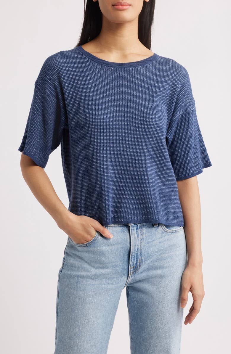 MARGARET O'LEARY Jill Waffle Knit T-Shirt, Main, color,