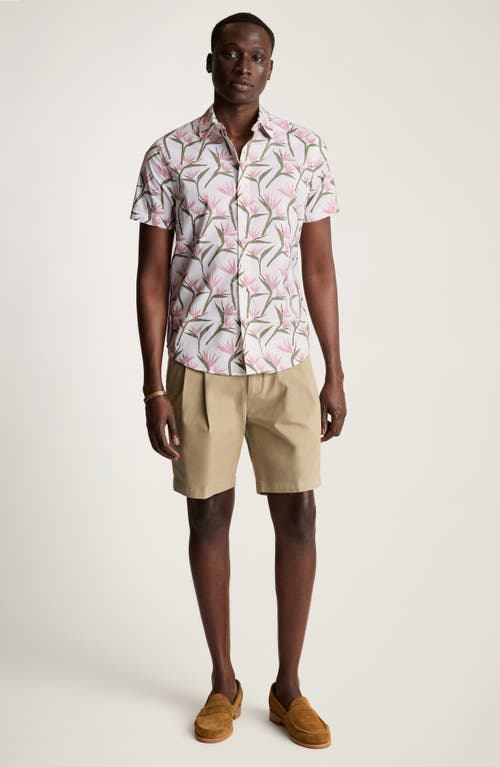 Bonobos Riviera Slim Fit Point Collar Short Sleeve Stretch Cotton Button-up Shirt In Birds Of Paradise