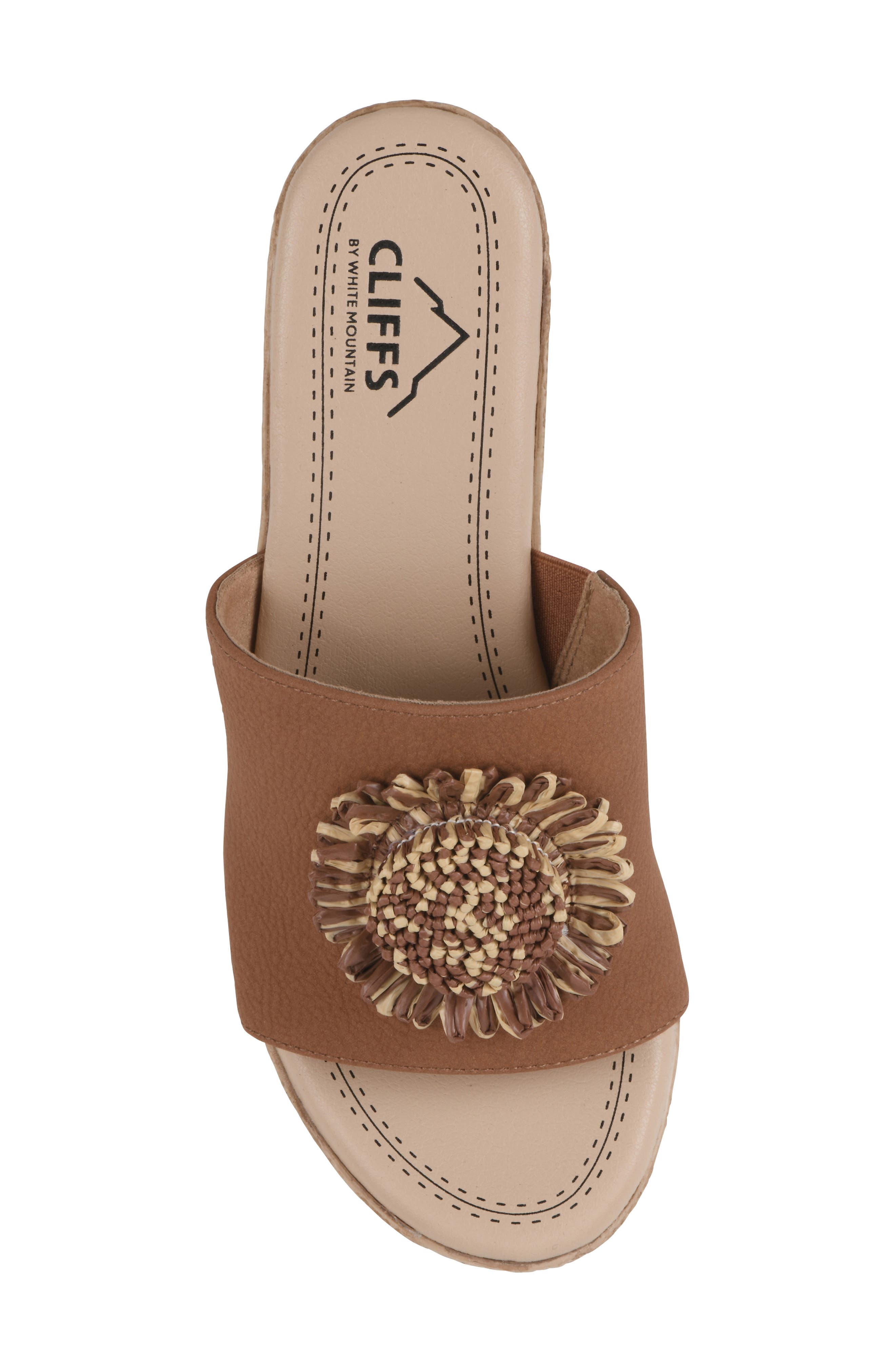 Birkley Wedge Sandal, Alternate, color, COGNAC/ TUMBLED/ NUBUCK