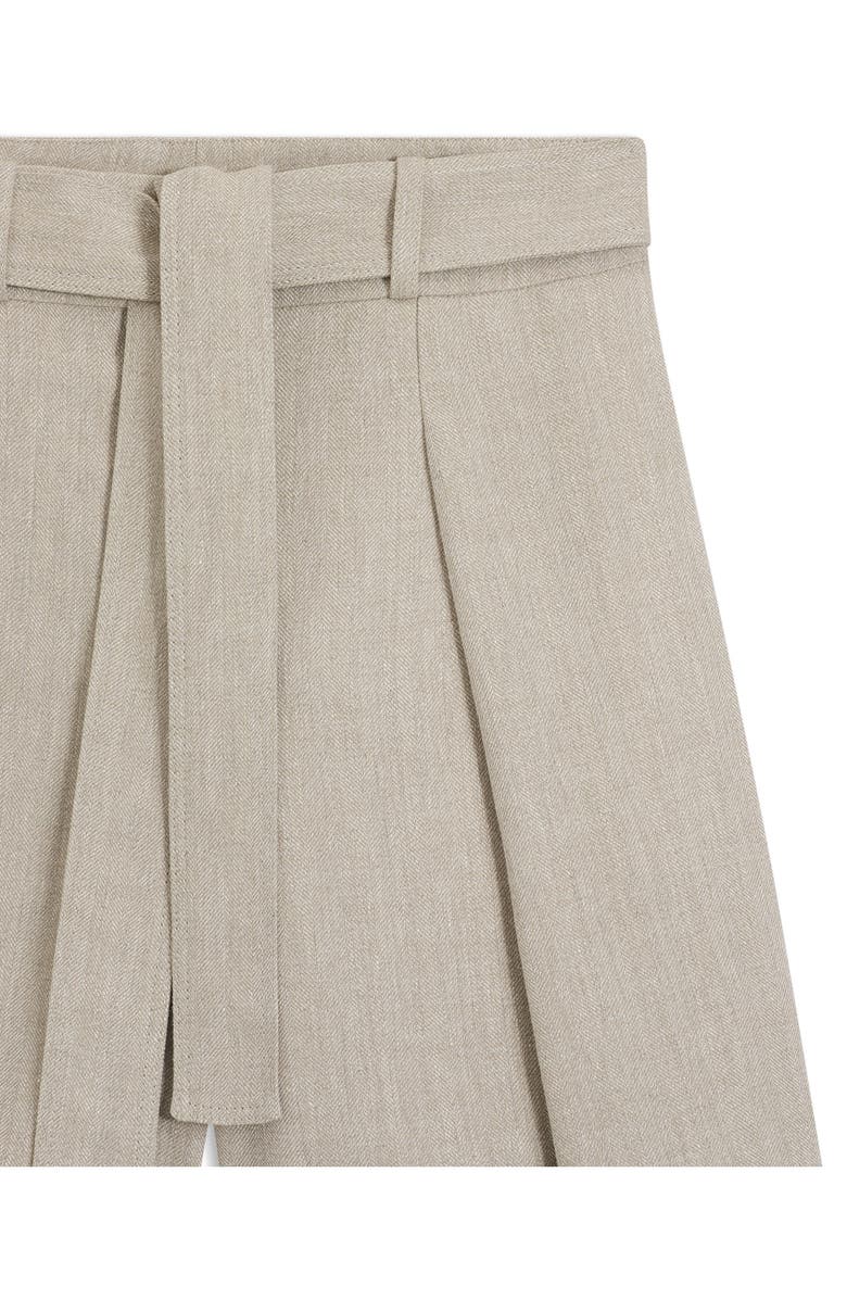 BOSS Tojuna Belted High Waist Shorts, Alternate, color, Herringbone Linen