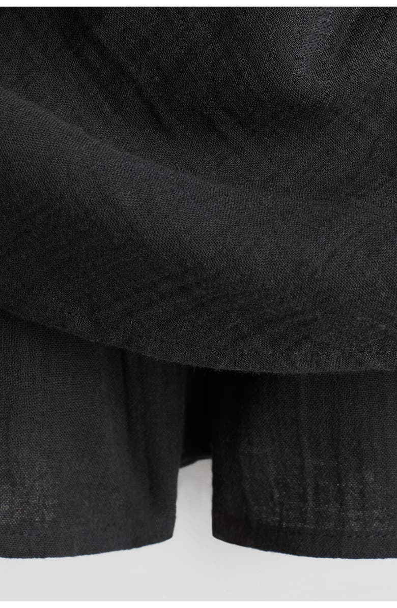 H&M Smock-detail Muslin Skort, Alternate, color, Black