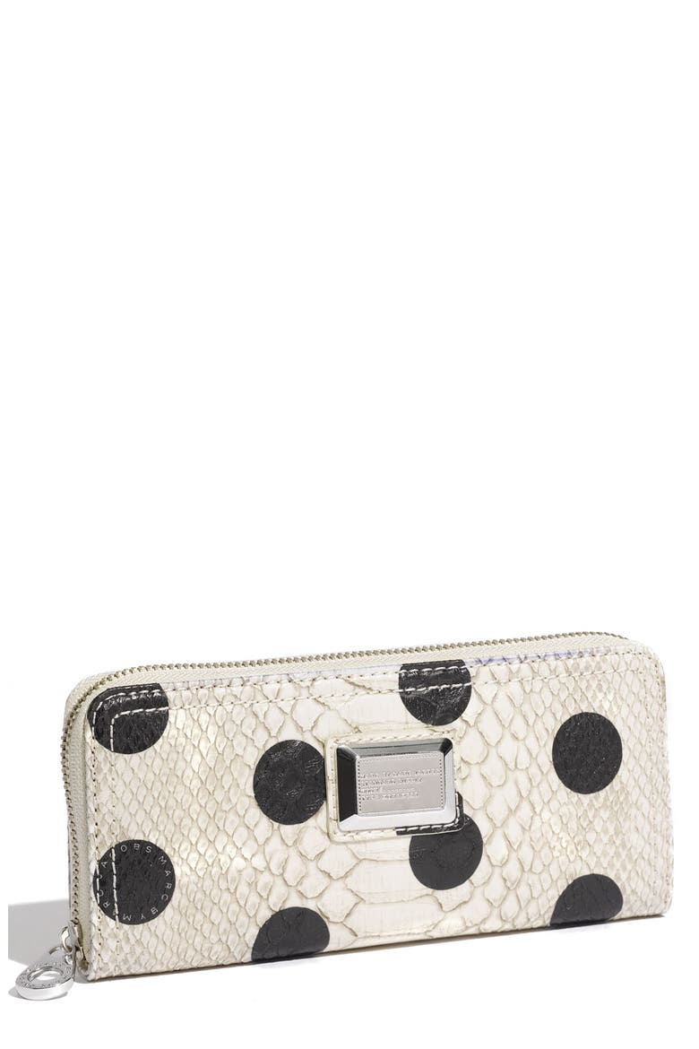 MARC BY MARC JACOBS 'Dotty Snake' Zip Around Wallet, Main, color, LINEN DOT MULTI