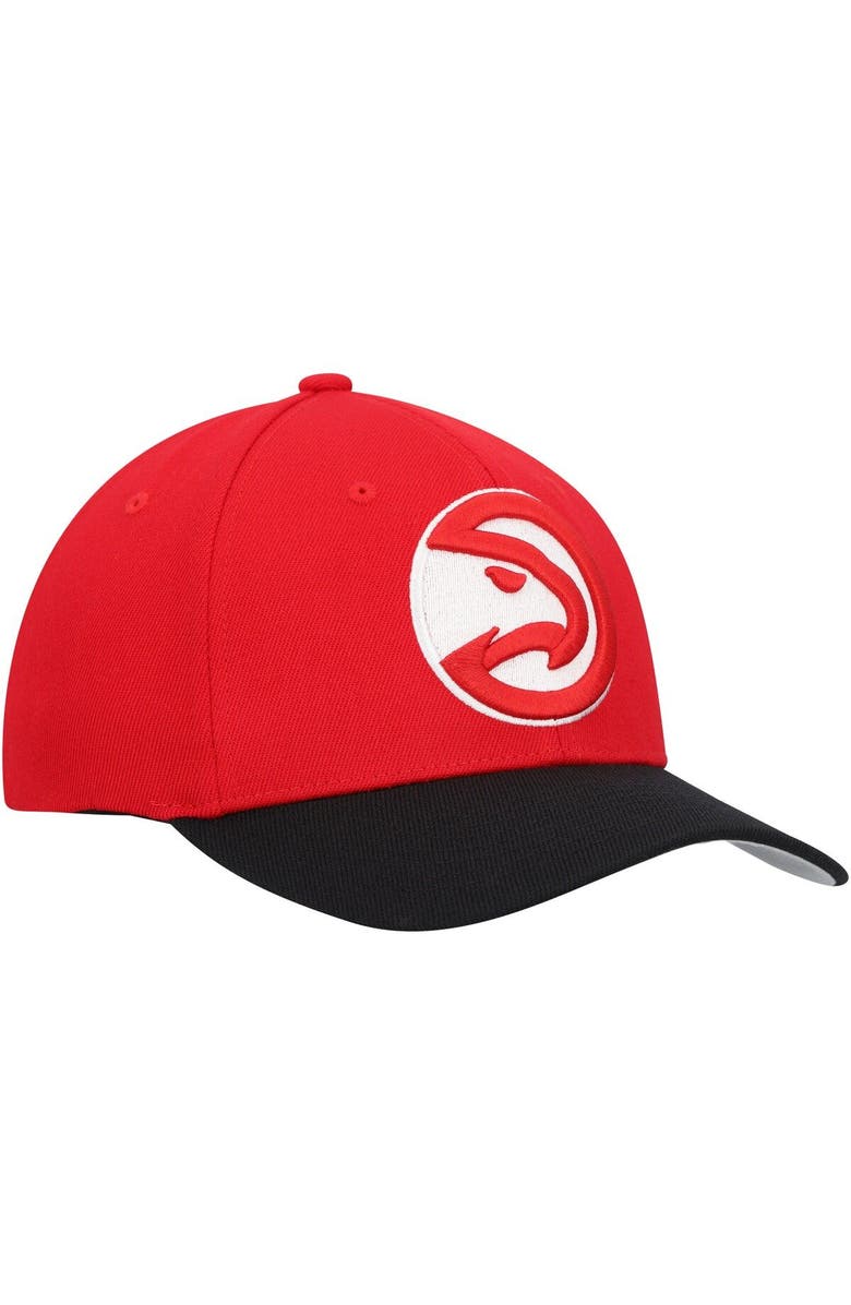 Mitchell & Ness Men's Mitchell & Ness Red/Black Atlanta Hawks MVP Team Two-Tone 2.0 Stretch-Snapback Hat, Alternate, color, 