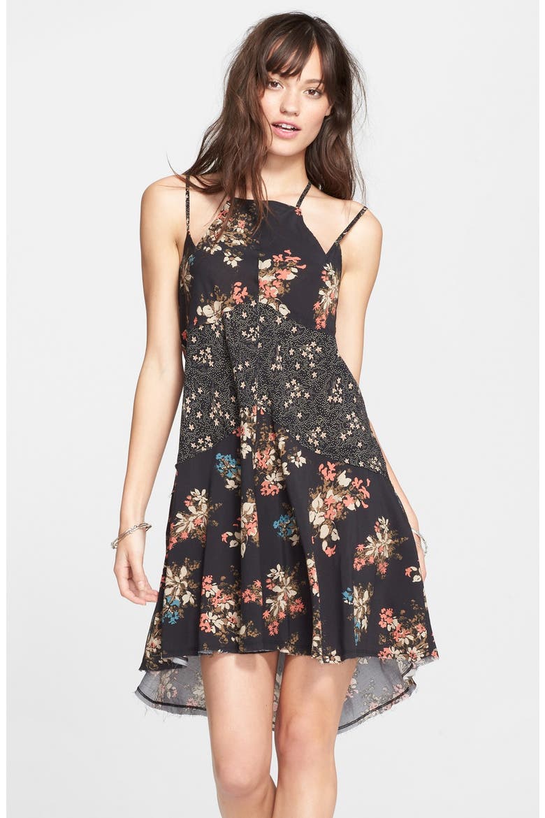 'Crescent' Print Slipdress, Main, color, CARBON COMBO