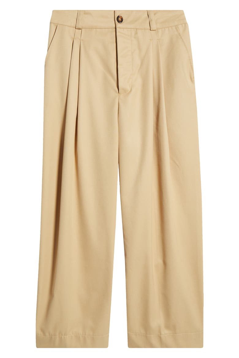Courtyard Pleated Wide Leg Pants, Alternate, color, KHAKI