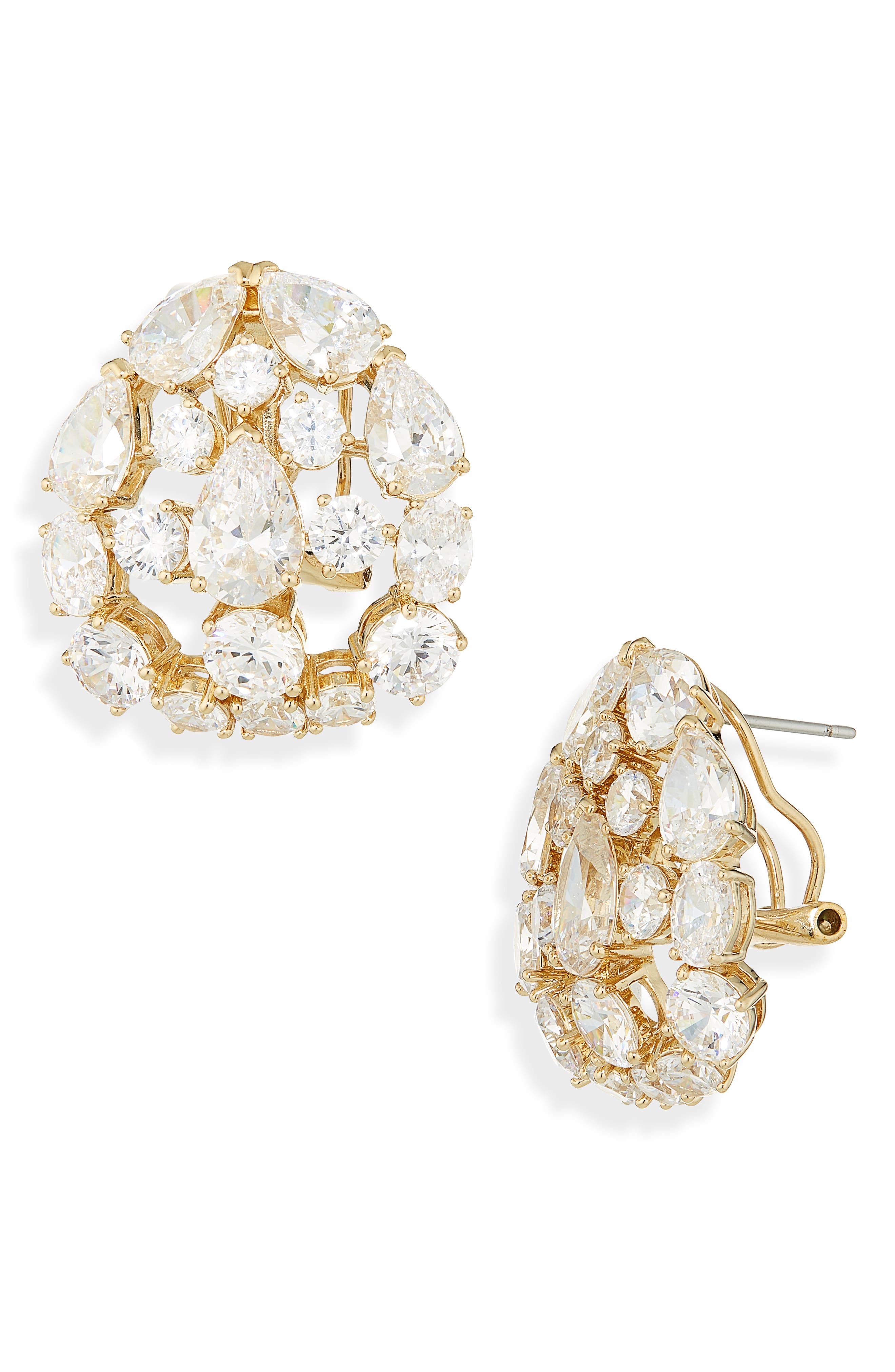 Nadri Halle Button Stud Earrings