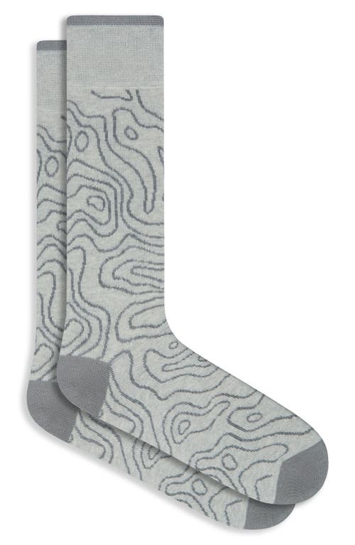 Bugatchi Abstract Pattern Cotton Blend Dress Socks In Gray