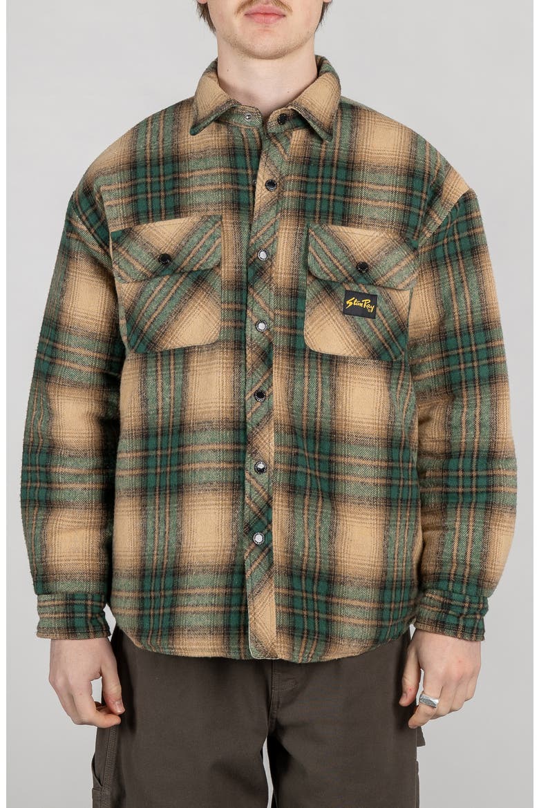 Plaid Overshirt, Main, color, OLIVE PLAID