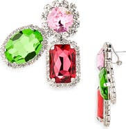 Area Triple Station Crystal Statement Earrings