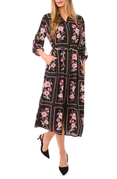 Mina Floral Print Midi Dress