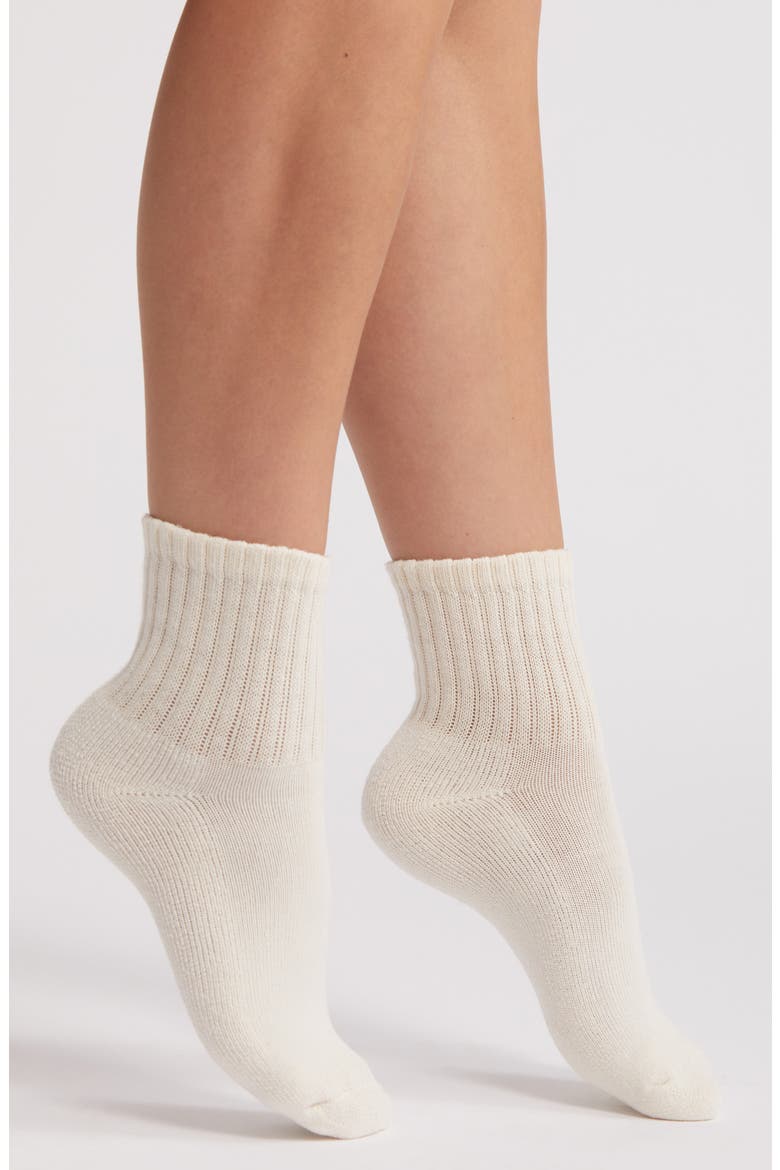 The Solids Quarter Socks, Main, color, NATURAL