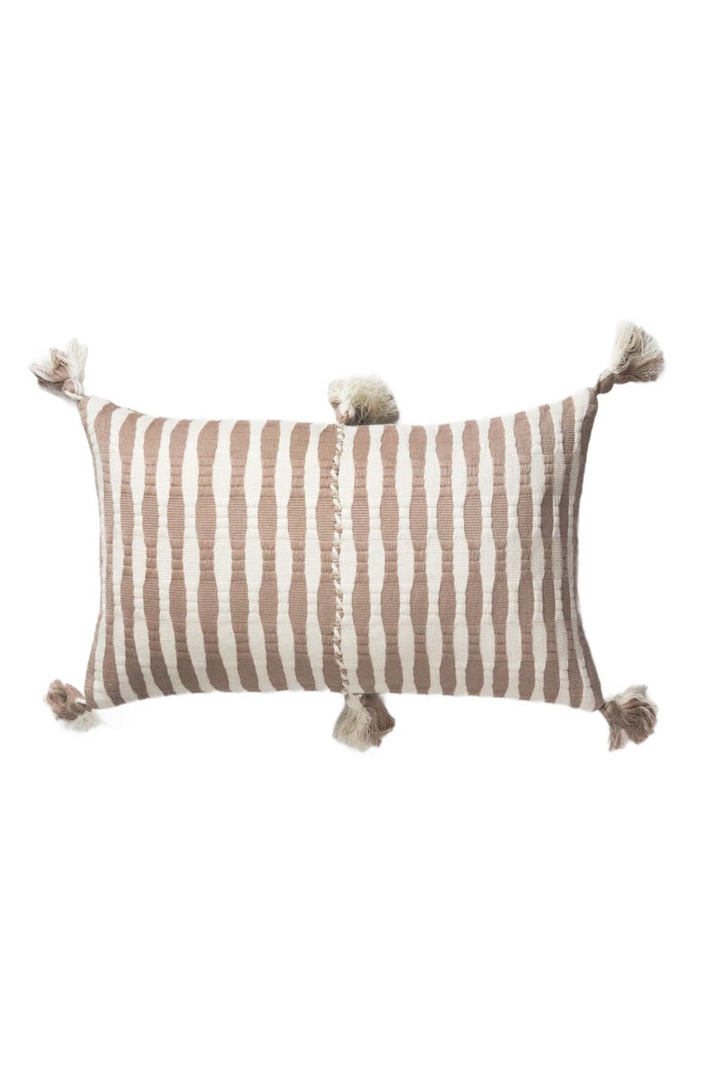 Archive New York Antigua Classic Striped Handwoven Cotton Throw Pillow, Main, color, Tan