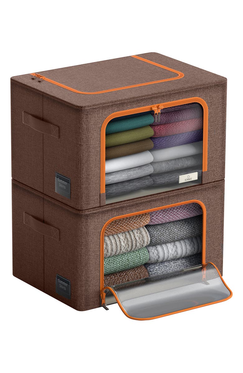 SORBUS Brown Window Storage Box - Pack of 2, Main, color, 