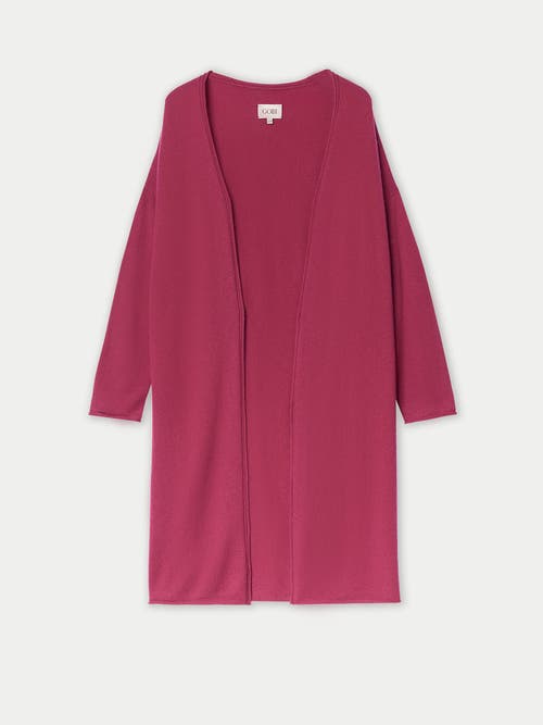 Gobi Mongolian Cashmere 3d Longline Cardigan In Pink