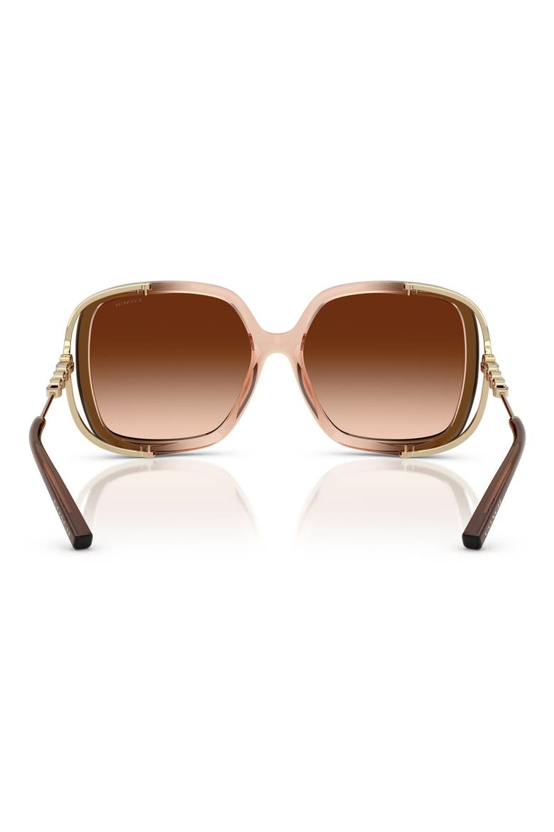 56mm Square Gradient Sunglasses, Alternate, color, BROWN GRADIENT